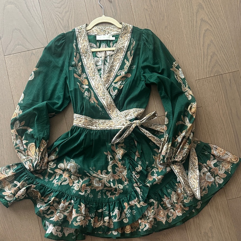 Zimmermann Emerald Floral  Dress